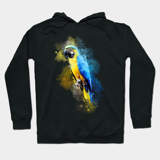 Parrot watercolor Hoodie by Theurgy